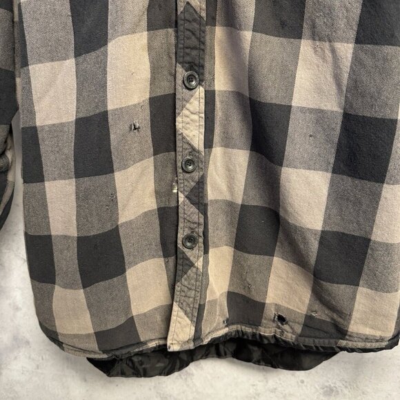 So Cal Button Up Jacket Mens XL Plaid Insulated Hoodie Embroidered Grunge Y2K - Picture 4 of 14